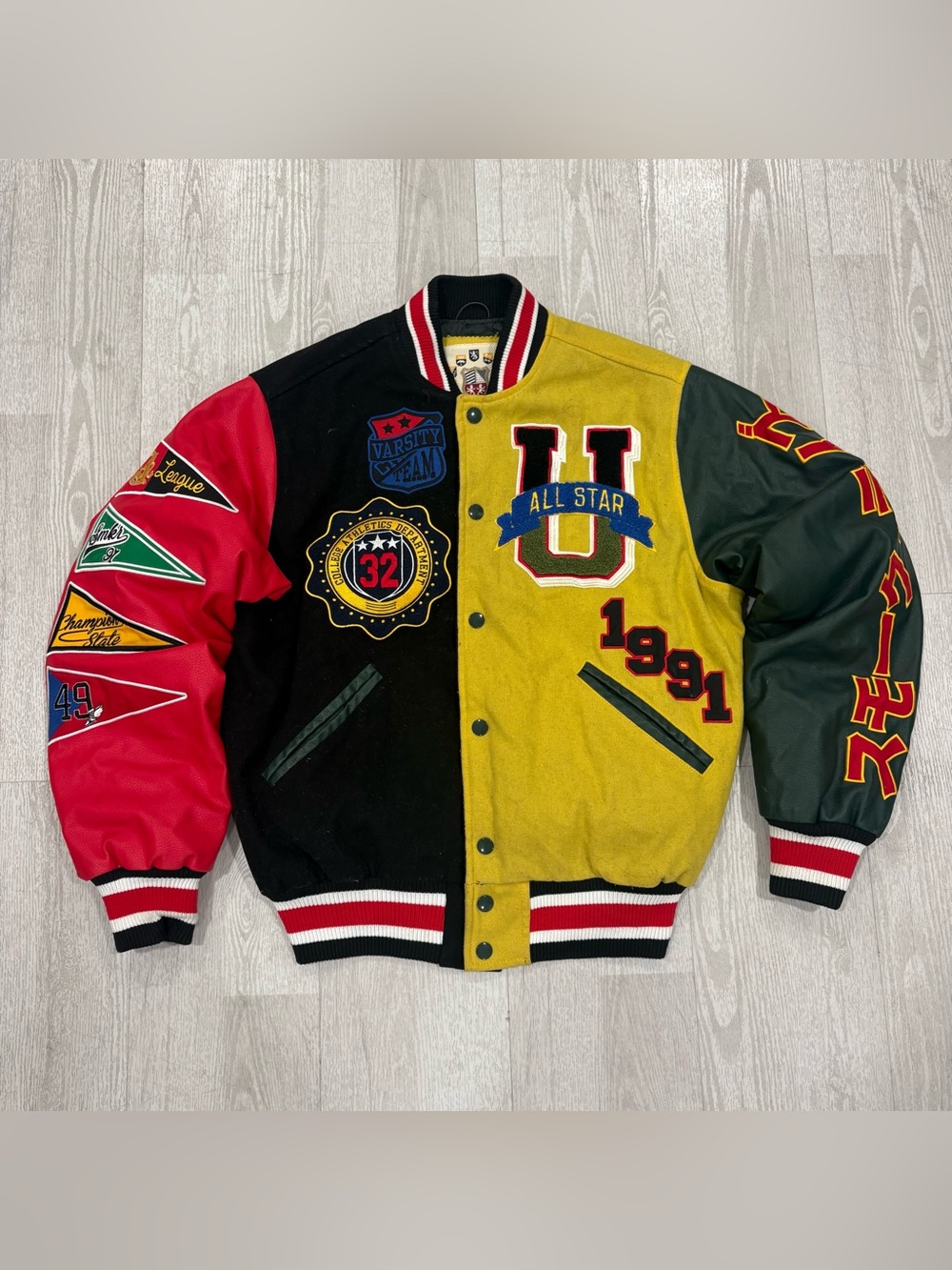 Smoke Rise Heritage Men’s Outerwear Colorblock Varsity Letterman Jacket
